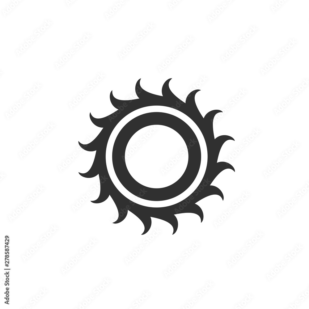 Leinwandbilder sun icon template color editable. sun symbol vector sign isolated on white background. simple logo v