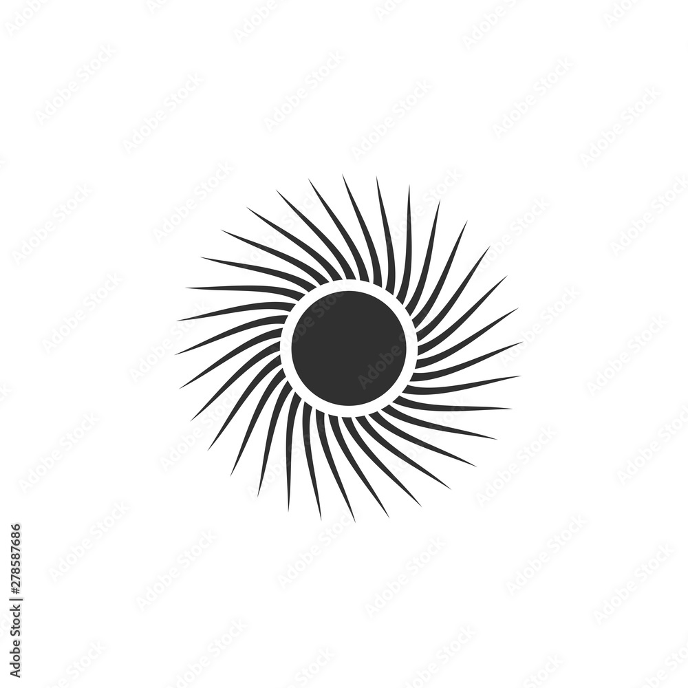 Leinwandbilder sun icon template color editable. sun symbol vector sign isolated on white background. simple logo v