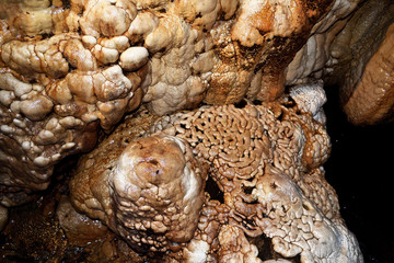 stalagmites and stalactites that form like the human brain