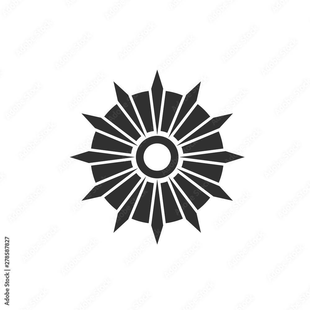 Leinwandbilder sun icon template color editable. sun symbol vector sign isolated on white background. simple logo v