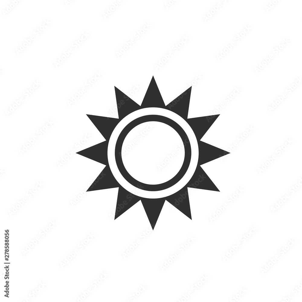 Aufkleber Sun icon template color editable. Sun symbol vector sign isolated on white background. Simple logo vector illustration for graphic and web design.
