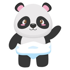cute little bear panda baby character