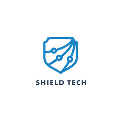 shield tech logo icon design - vector
