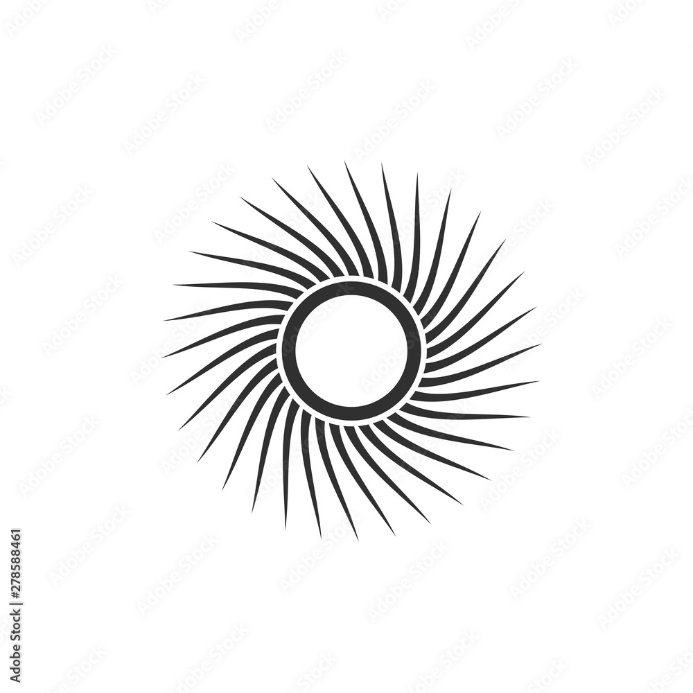 Poster sun icon template color editable. sun symbol vector sign isolated on white background. simple logo v