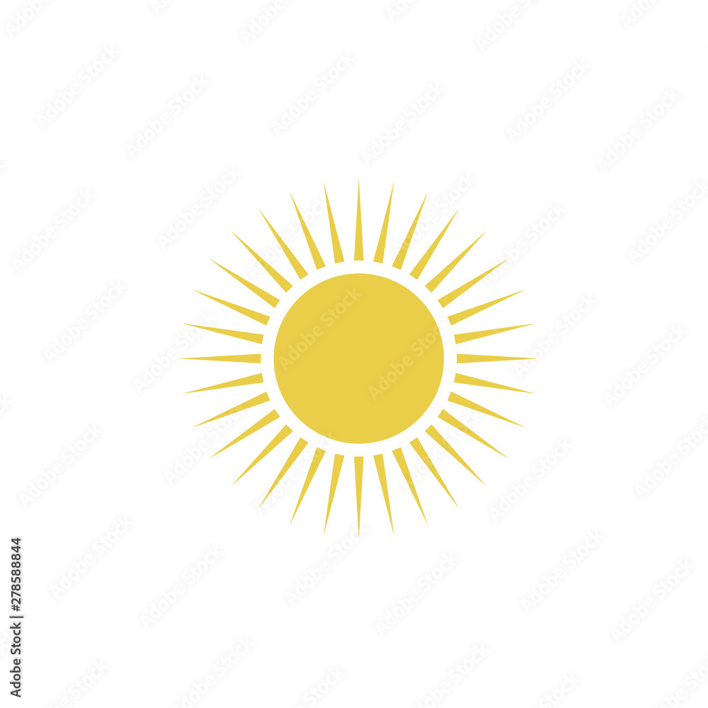 Poster sun icon template color editable. sun symbol vector sign isolated on white background. simple logo v