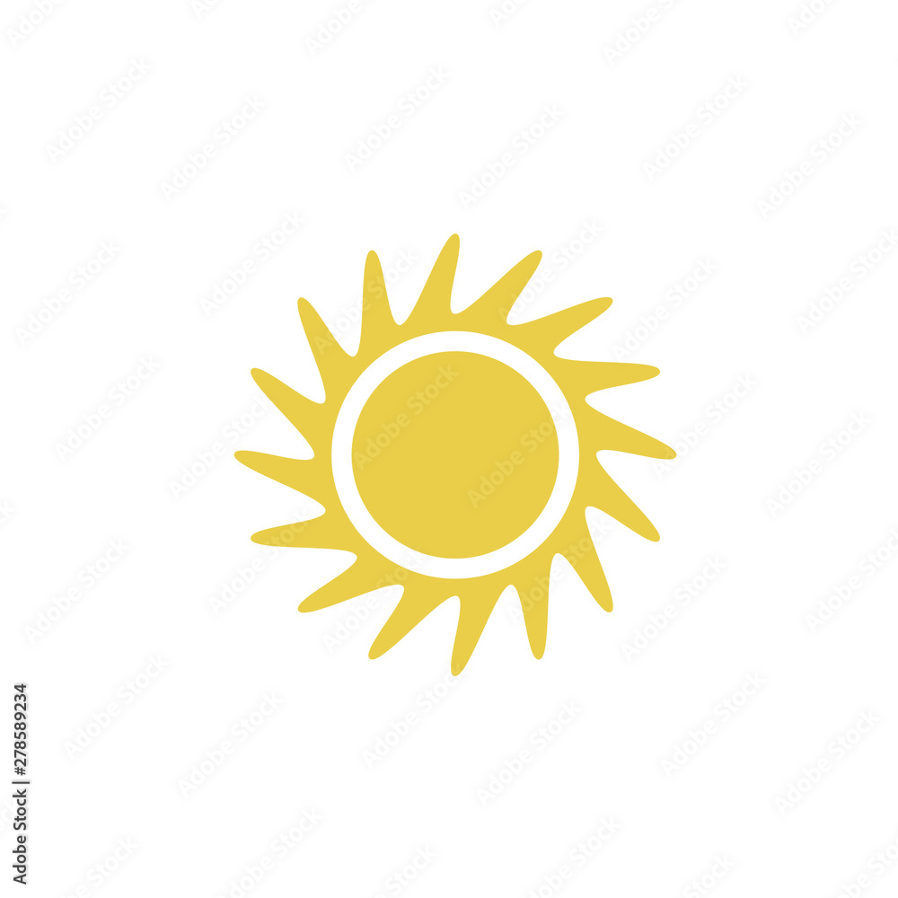 Poster sun icon template color editable. sun symbol vector sign isolated on white background. simple logo v