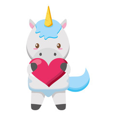 cute little unicorn baby with heart