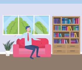 Businessman avatar cartoon design vector illustrator