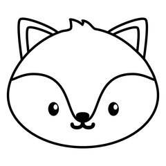 cute little fox baby head character