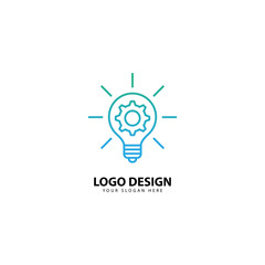 light bulb line logo design energy, concept idea of ​​electric power