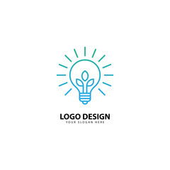 light bulb line logo design energy, concept idea of ​​electric power