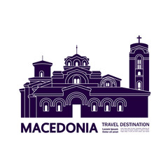 Obraz premium Macedonia travel destination grand vector illustration.