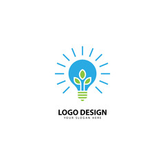 light bulb line logo design energy, concept idea of ​​electric power