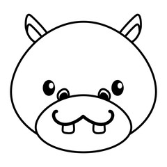 cute little hippo baby head character