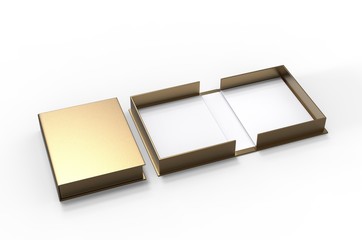 Blank clam shell box for branding mock up. 3d render illustration.