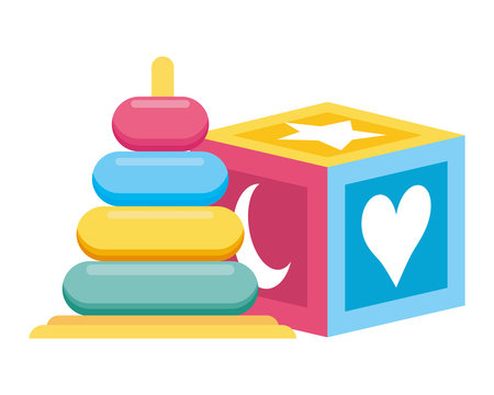 Pile Rings And Block Baby Toys Icons