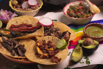 Tacos de Mexico, tacos carne asada, tacos de arrachera, tacos de al pastor, cultura mexicana