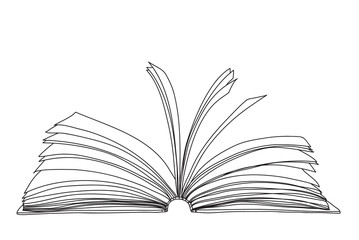 open book notebook hand drawn cute line art vector illustration