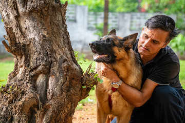 German Shepherd in Garden
