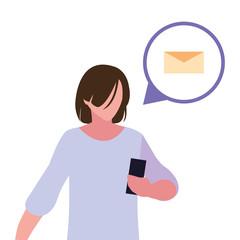 young man using smartphone social media