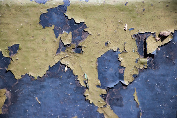 Blue grunge paint chip peel weathered vintage grunge background texture