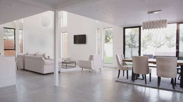 Dining Area And Lounge In Stylish And Contemporary Empty Home