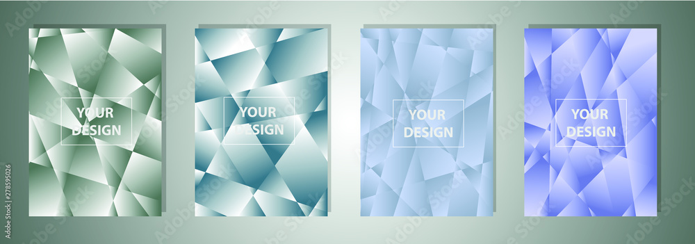 Poster set of colorful polygonal vector eps 10 illustration gradient background texture. simply geometric p