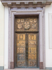 Library door, University of Vilnius, Lithuania