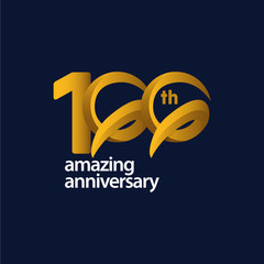 100 Years Amazing Anniversary Celebration Vector Template Design Illustration