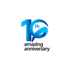 10 Years Amazing Anniversary Celebration Vector Template Design Illustration