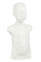 Children's white half-length mannequin boy