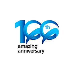 100 Years Amazing Anniversary Celebration Vector Template Design Illustration