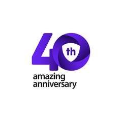 40 Years Amazing Anniversary Celebration Vector Template Design Illustration