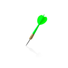 Green dart arrow for game on white background