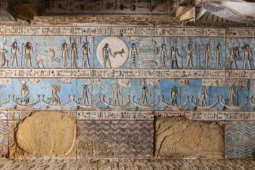 Scene in Denderah Temple, Qena, Egypt