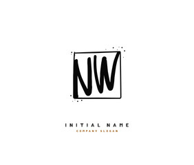 N W NW Beauty vector initial logo, handwriting logo of initial signature, wedding, fashion, jewerly, boutique, floral and botanical with creative template for any company or business.