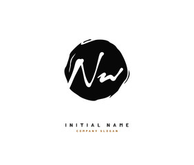 N W NW Beauty vector initial logo, handwriting logo of initial signature, wedding, fashion, jewerly, boutique, floral and botanical with creative template for any company or business.