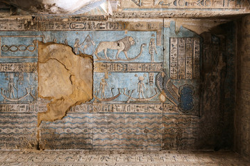 Scene in Denderah Temple, Qena, Egypt