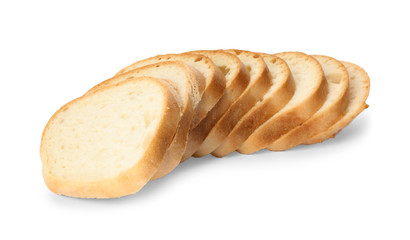 Slices of wheat bread isolated on white