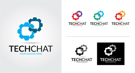 Tech Chat creative and minimal logo template