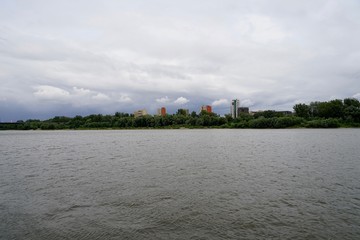 Fototapeta premium Stadtlandschaft von Warschau an der Weichsel