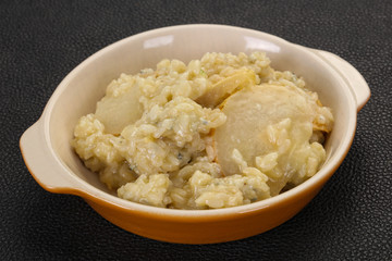 Risotto with pear and gorgonzola