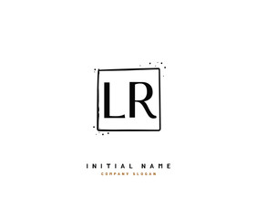 L R LR Beauty vector initial logo, handwriting logo of initial signature, wedding, fashion, jewerly, boutique, floral and botanical with creative template for any company or business.