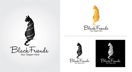 Cat creative and minimal logo template