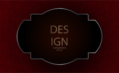 Abstract red texture composition with a dark frame with shiny edging