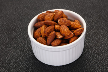 Almonds nuts heap