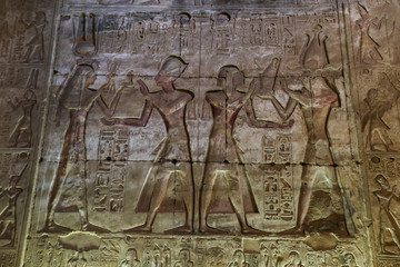 Scene from Abydos Temple in Madfuna, Egypt
