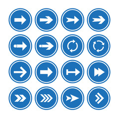 Arrow icon set. Vector illustration, flat design.