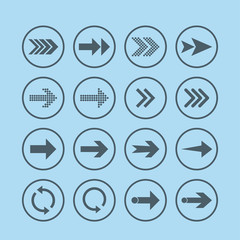 Arrow icon set. Vector illustration, flat design.