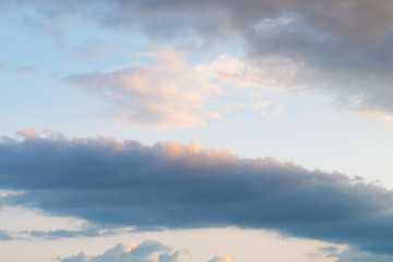 evening sky clouds are orange. background.